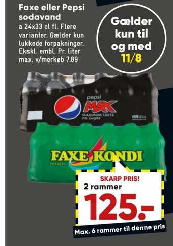 Bilka Faxe eller Pepsi Sodavand tilbud