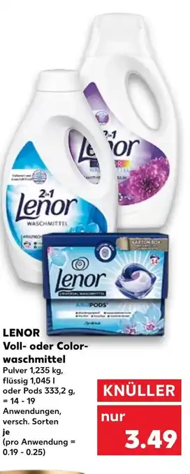 Kaufland DE Lenor Voll- oder Color waschmiteel tilbud