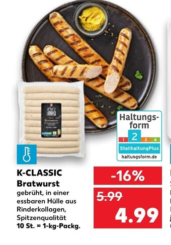 Kaufland K-Classic Bratwurst tilbud