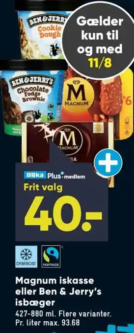 Bilka Magnum iskasse eller Ben & Jerry's Isbæger tilbud