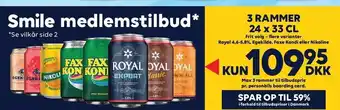 3 rammer øl eller sodavand