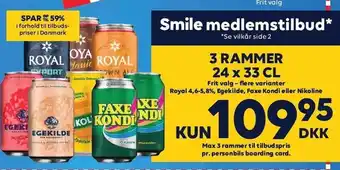 BorderShop 3 rammer øl eller sodavand - medlemstilbud tilbud