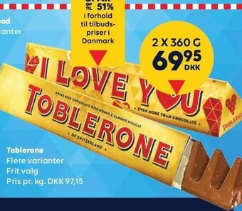 BorderShop Toblerone tilbud