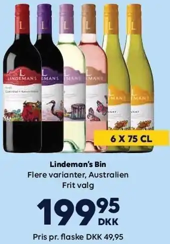 BorderShop Lindeman's bin 6 fl. tilbud
