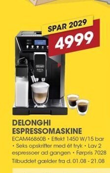 Punkt1 Delonghi espressomaskine tilbud
