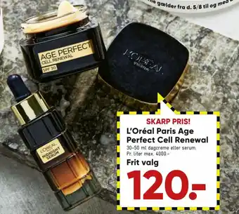 Bilka L'Oréal Paris Age Perfect Cell Renewal tilbud