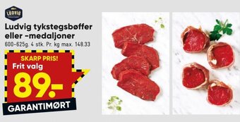 Bilka Ludvig tykstegsbøffer eller - medaljoner tilbud