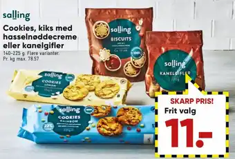 Bilka Salling Cookies, Kiks Med Hasselnøddecreme eller Knaelgifler tilbud