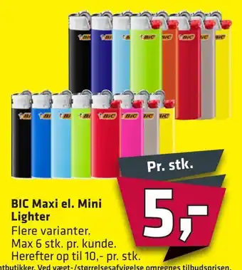 Fleggaard Bic maxi el. mini lighter tilbud
