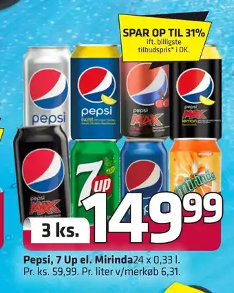 Fleggaard Pepsi, 7 up el. mirinda tilbud