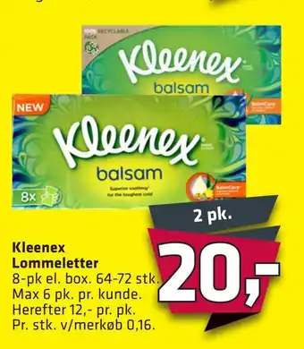 Fleggaard Kleenex lommeletter tilbud