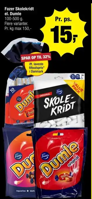 Calle Fazer skolekridt el. dumle tilbud