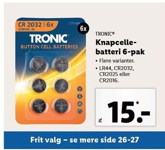 Lidl Knapcellebatteri 6-pak tilbud