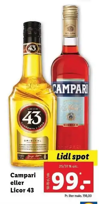 Lidl Campari el. licor 43 tilbud