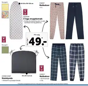 Lidl 3-lags strygebræt, natbukser, stolehynde tilbud