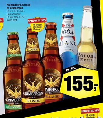 Calle Kronenbourg, corona el. grimbergen tilbud