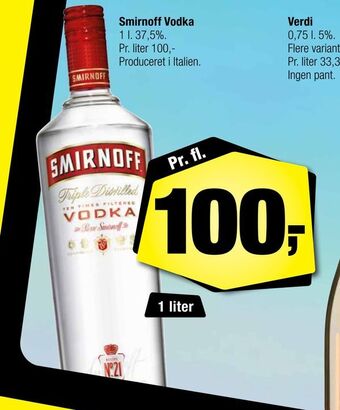Calle Smirnoff vodka tilbud