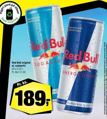 Calle Red bull original el. sukkerfri tilbud