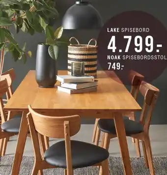 Lake spisebord og noak spisebordsstol