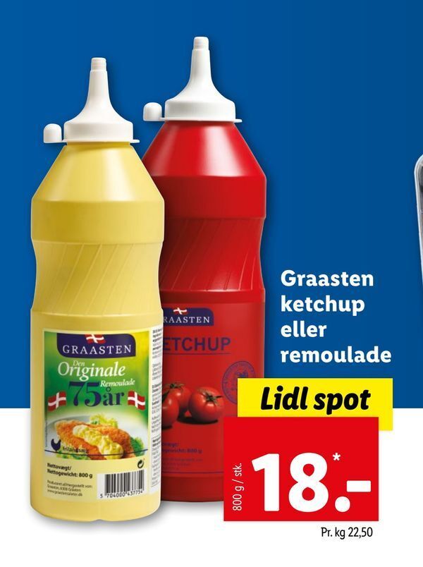 Graasten ketchup eller remoulade tilbud hos Lidl