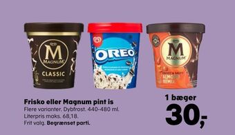 Kvickly Frisko eller magnum pint is tilbud