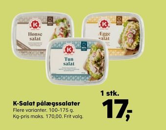 Kvickly K-salat pålægssalater tilbud