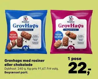 Grovhaps med rosiner eller chokolade