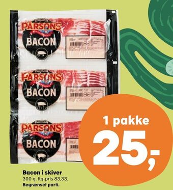 Kvickly Bacon i skiver tilbud