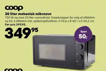 Kvickly 20 liter mekanisk mikroovn tilbud