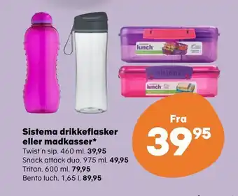 Sistema drikkeflasker eller madkasser