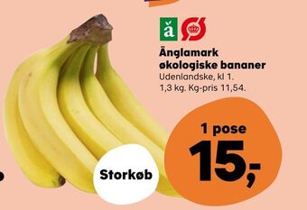 Kvickly Änglamark økologiske bananer tilbud