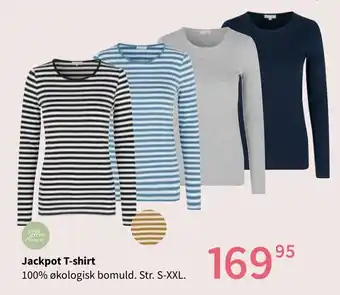 Kvickly Jackpot t-shirt 100% økologisk bomuld. str. s-xxl tilbud