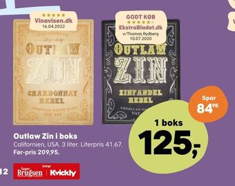 SuperBrugsen Outlaw zin i boks tilbud