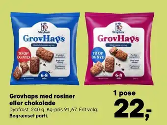 Grovhaps med rosiner eller chokolade