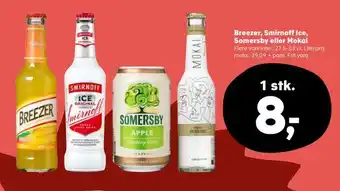 SuperBrugsen Breezer, smirnoff ice, somersby eller mokai tilbud