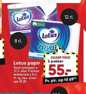 Bilka Lotus papir - 2 pk. tilbud