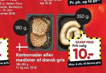 Bilka Karbonader el. medister af dansk gris tilbud