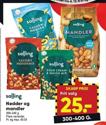 Bilka Nødder og mandler tilbud