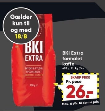 Bilka Bki extra formalet kaffe tilbud
