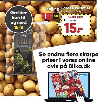 Bilka Salling danske kartofler tilbud