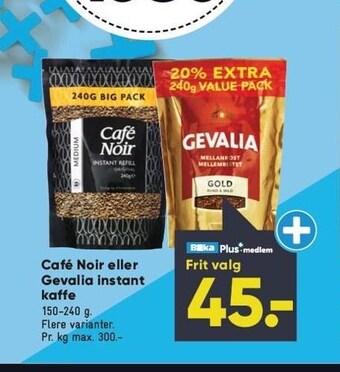 Bilka Café noir el. gevalia instant kaffe tilbud