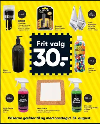 Plastdispenser, pearl´n fun perler, insektfjerner, tænd/sluk ur el. universal rengøringsmiddel til bilen