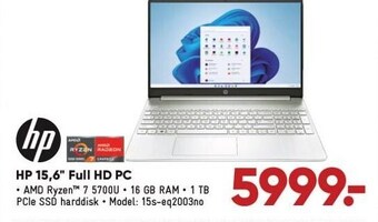 Bilka Hp 15,6" full hd pc tilbud