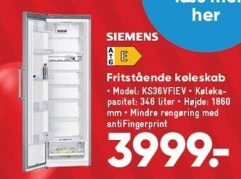 Fritstående køleskab