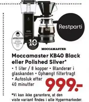 Bilka Moccamaster kb40 black el. polished silver tilbud