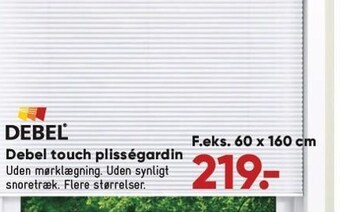Bilka Debel touch plisségardin tilbud