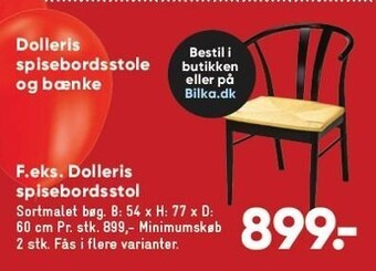 Bilka Dolleris spisebordsstol tilbud