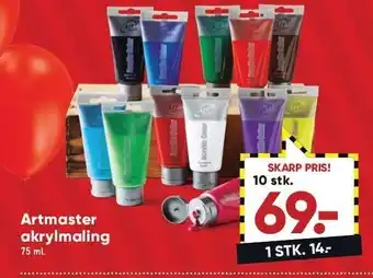 Bilka Artmaster akrylmaling 10 stk. tilbud