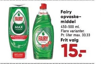 Bilka Fairy opvaskemiddel tilbud