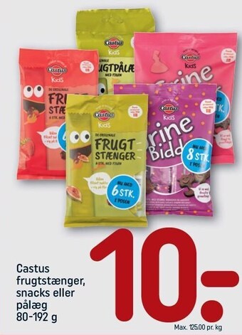 REMA 1000 Castus frugtstænger, snacks el. pålæg tilbud